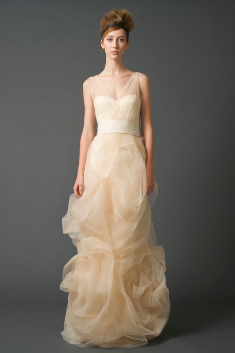 wedding dresses vera wang spring 2011. V-neck mermaid gown with